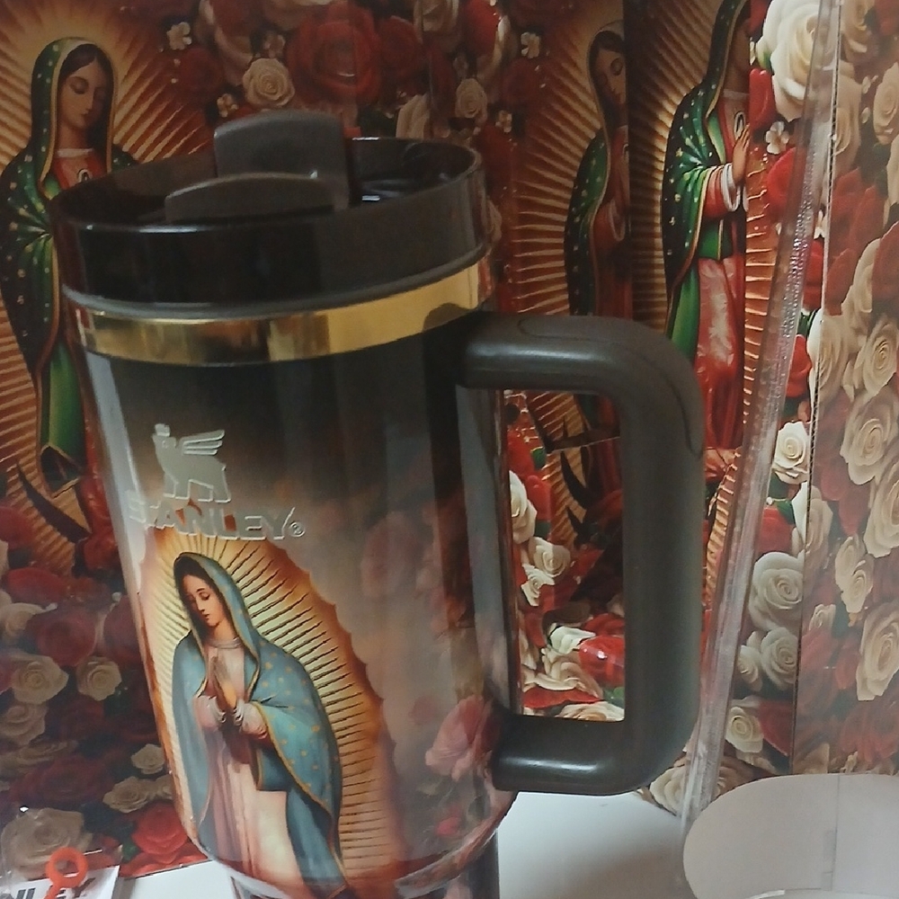 40 Oz Devotional Image Dark Brown Tumbler  with Floral Accents - Picture 3 of 5